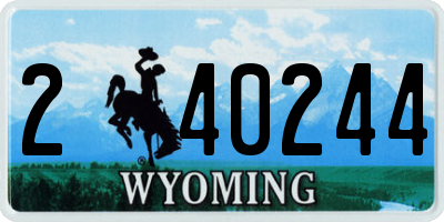 WY license plate 240244