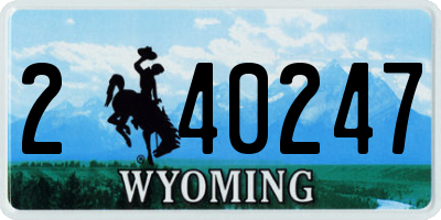 WY license plate 240247