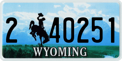 WY license plate 240251