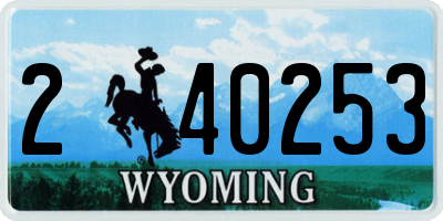 WY license plate 240253