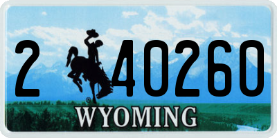 WY license plate 240260