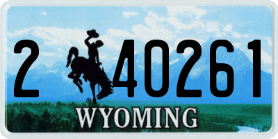 WY license plate 240261