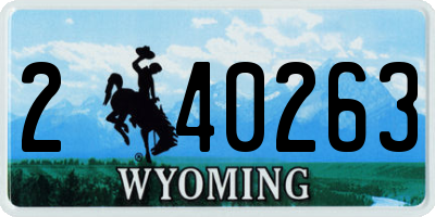 WY license plate 240263