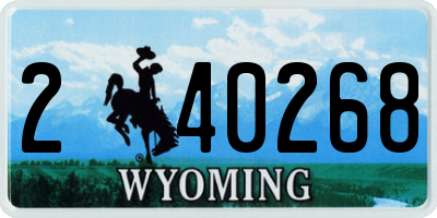 WY license plate 240268