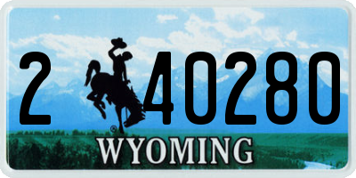 WY license plate 240280