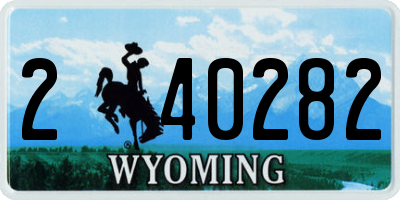 WY license plate 240282