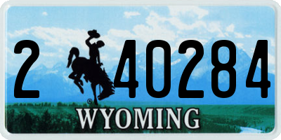 WY license plate 240284