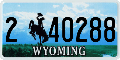 WY license plate 240288