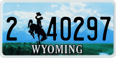 WY license plate 240297
