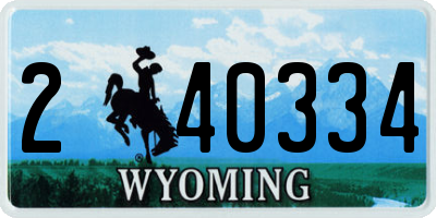 WY license plate 240334