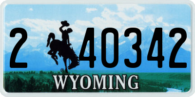WY license plate 240342