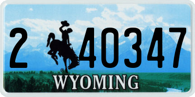 WY license plate 240347