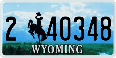 WY license plate 240348