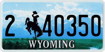 WY license plate 240350