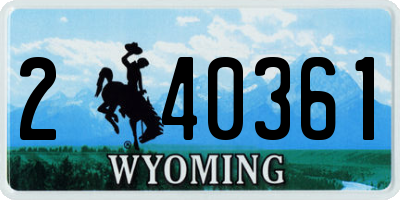 WY license plate 240361