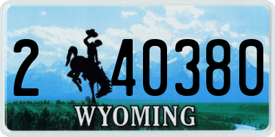 WY license plate 240380