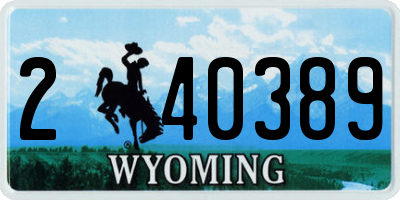 WY license plate 240389