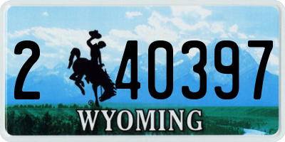 WY license plate 240397