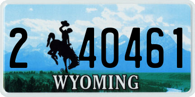 WY license plate 240461