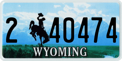 WY license plate 240474