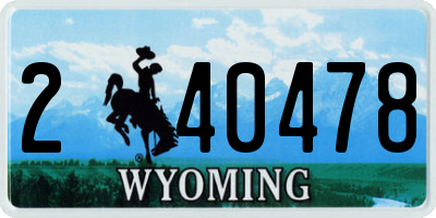 WY license plate 240478