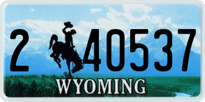 WY license plate 240537