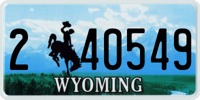 WY license plate 240549