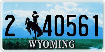WY license plate 240561