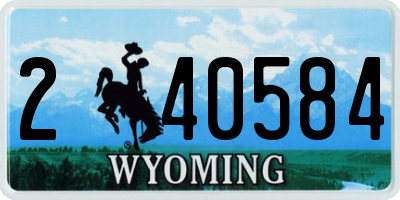 WY license plate 240584