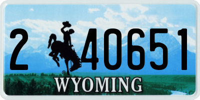 WY license plate 240651