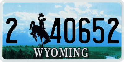 WY license plate 240652