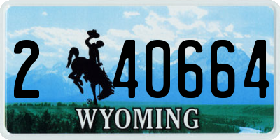 WY license plate 240664