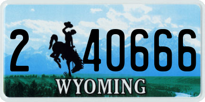 WY license plate 240666