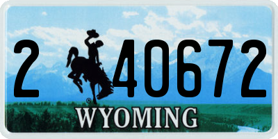 WY license plate 240672