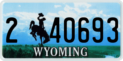 WY license plate 240693