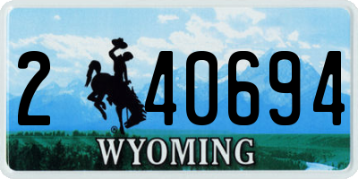 WY license plate 240694