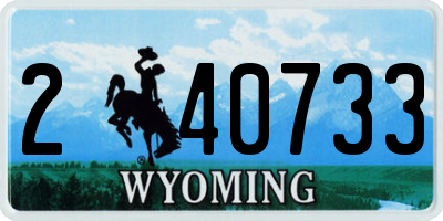WY license plate 240733
