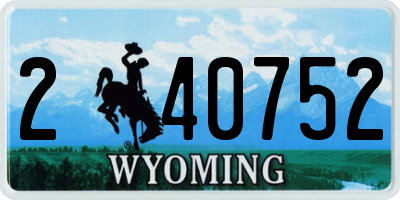 WY license plate 240752