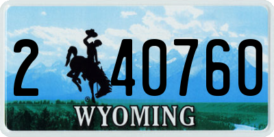WY license plate 240760