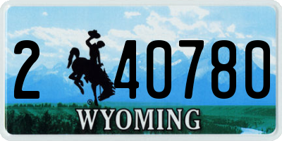 WY license plate 240780