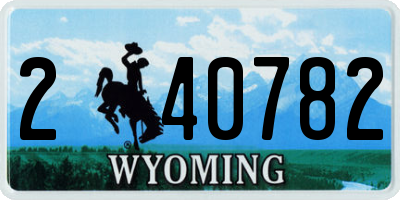 WY license plate 240782