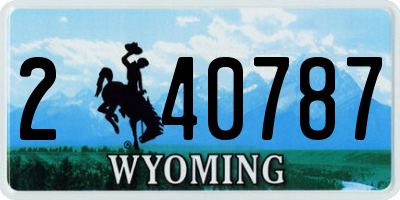 WY license plate 240787