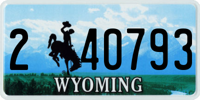 WY license plate 240793