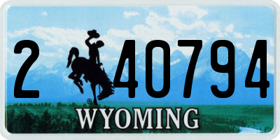 WY license plate 240794
