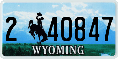 WY license plate 240847