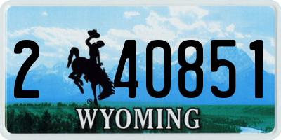 WY license plate 240851
