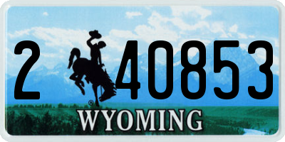 WY license plate 240853