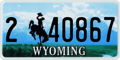WY license plate 240867