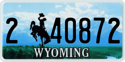 WY license plate 240872