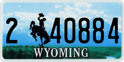 WY license plate 240884